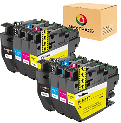 Nextpage LC3213XL Kompatibel für Brother LC3213 LC-3213 LC3211 Druckerpatronen für DCP-J572DW DCP-J772DW DCP-J774DW MFC-J497DW MFC-J491DW MFC-J890DW MFC-J895DW (2 Schwarz, 2 Cyan, 2 Magenta, 2 Gelb)