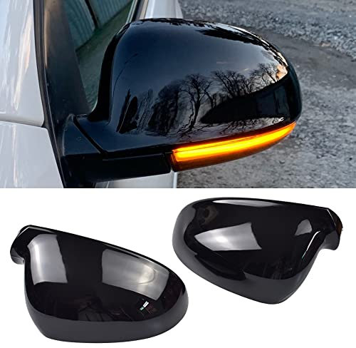Kakulkomen Rückspiegel Seitenspiegel Abdeckkappen passend für VW Golf 5V MK5 GTI Jetta Pa =ssat B5.5 B6 EOS Links & Rechts Schwarz glänzend