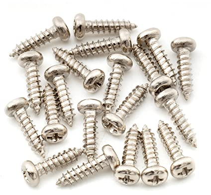 Musiclily Ultra 2.5x10mm Stainless Steel Pan Head Mounting Screws for Acoustic Classical Electric Guitar Tuners Machine Heads, Nickel (Set of 20)