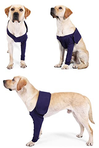 Ellbogenbandage für Hunde, Atmungsaktive Ellenbogenschutzpolster, Komfort, Hochelastische, Lecksichere Ellenbogenbandage, Wegfahrsperre, Unterstützung für die Postoperative Genesung, Wundwickel(L)