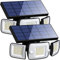 intelamp Solarleuchte für den Außenbereich, 6000 mAh, Solarlicht für den Außenbereich, mit Bewegungsmelder, 1200 lm, IP65, wasserdicht, Solarprojektor, Weitwinkel, Lichter (2 Stück)