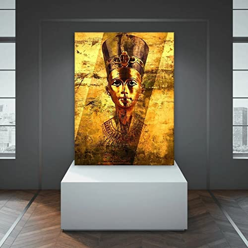 Altes Ägypten Poster Wand Kunst Leinwand Gemälde Golden Tutanchamun Bild für Study Room Home Dekorativ 85x60cm rahmenlos
