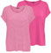 ONLY Tshirt Damen Bluse Top ONLMOSTER 2er Pack Regular Fit Rundhals Basic Kurzarm Shirt Streifen, Größe:XS, Farbe:Gin Fizz w/cd Stripes