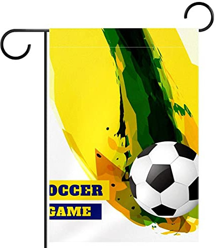 Bandera de jardín personalizada de fútbol, fútbol, deporte, doble cara, para exteriores, decoración de letreros al aire libre