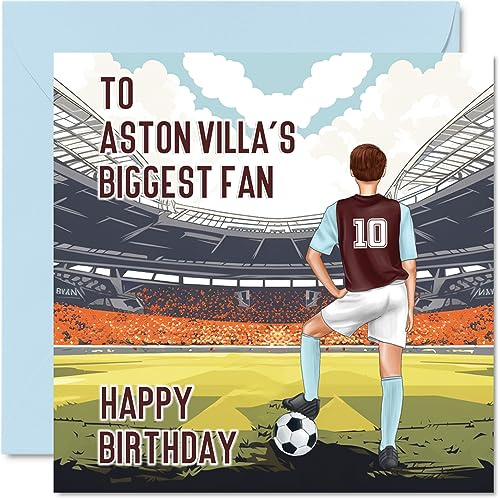 Stuff4 Fußball-Geburtstagskarte für Villa-Fans, großer Fan