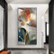 LSYALUCK Affiches de luxe nordiques avec lignes dorées, tableau mural moderne abstrait avec fleurs, peinture sur toile pour galerie, décoration d'intérieur, 40 x 80 cm, cadre intérieur