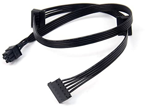 Spactz 1 PièCes GPU PCI Express 6Pin Mâle 1 à 3 SATA SSD Câble d'alimentation pour CX850M CX750M CX600M CX500M CX430M Modulaire