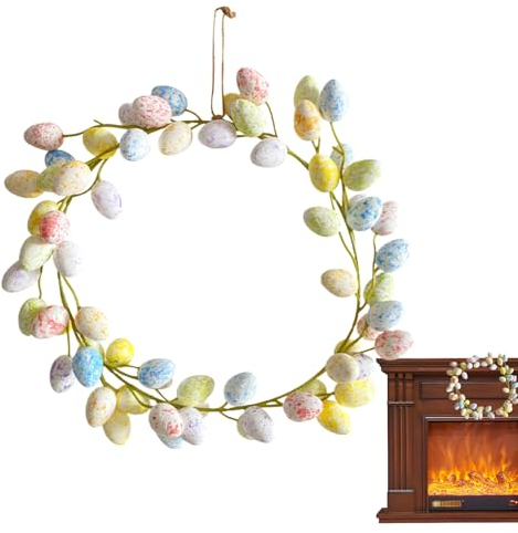 caits -Türkränze,Kreative Eiergirlande Osterkränze bunt süß - Lustiger Türkranz, 36 cm, Osterdekoration für Türen, Treppen, Kamine, Wände