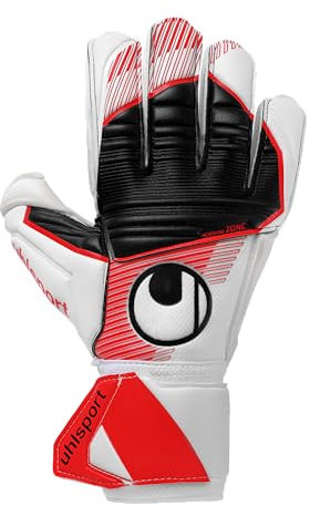 uhlsport Absolutgrip, Kinder und Erwachsene Torwarthandschuhe, Blanc/Rouge/Noir, 9.5 -