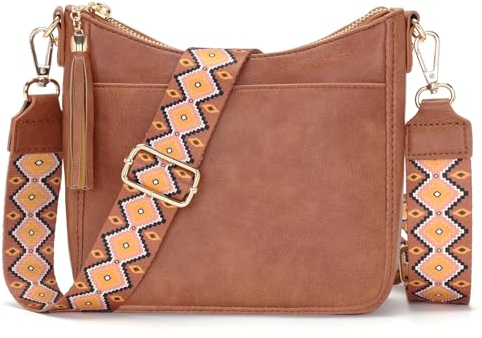 SOGYECS Kleine Handtasche Damen Umhängetasche Klein Crossbody Bag und Handytasche Zum Umhängen Bags for Women Rotbraun