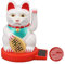Cyrank Glückskatze Mit Arm, Winkekatze Solar, Solarbetriebene Winkekatze, Winkende Japanische Glückskatze, Maneki-Neko-Solar-GlückskatzeFür Feng Shui, Einladende, Zuwinkende Katzenstatue(Weiß)