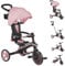 Globber Foldable Explorer Trike and Balance Bike 4 in 1 with Adjustable Canopy - Parental Steering Handle - Cup and Phone Holder - Safety Harness - 10 Months to 5 Years - 2 Year Warranty (Pink Pastel)