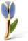 SINGULARU - Einzelner Ohrring Tulpe. Sterlingsilber mit 18 kt Goldbeschichtung und Emaille. Schmuck für Damen