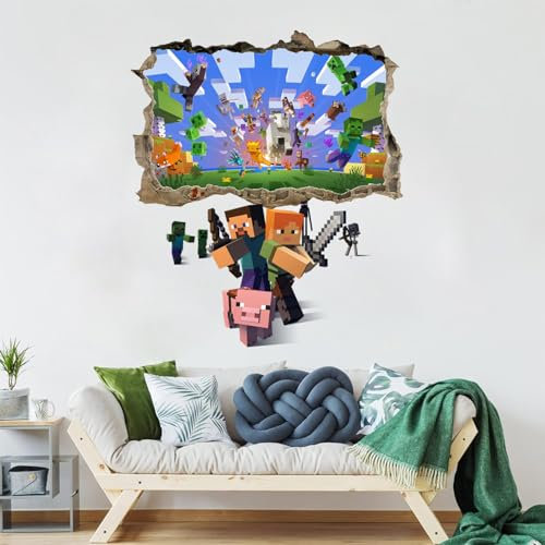 Fizdoqg Wandtattoo Kinderzimmer Poster 30x75 cm Wandaufkleber Kinderzimmer Tapete, Wandtattoo Gaming Jungen Videospiel Wandsticker für Babyzimmer Wohnzimmer Schlafzimmer