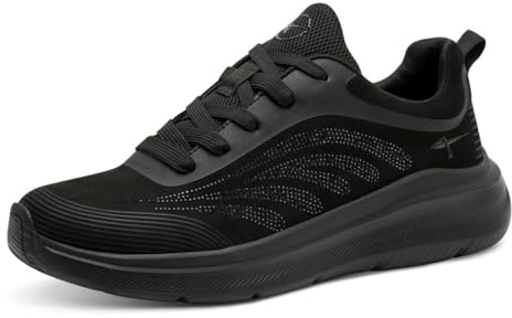 Tamaris Comfort Damen Sneaker flach Sportlich Vegan, Schwarz (Black Glitter), 40 EU