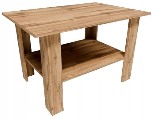 MATKAM Couchtisch Ł1, H 55 x B 87 x T 60 cm, mit Verstellbarem Regal, Wohnzimmer Couchtisch Modern, Wohnzimmertisch Universal (Wotan Eiche)