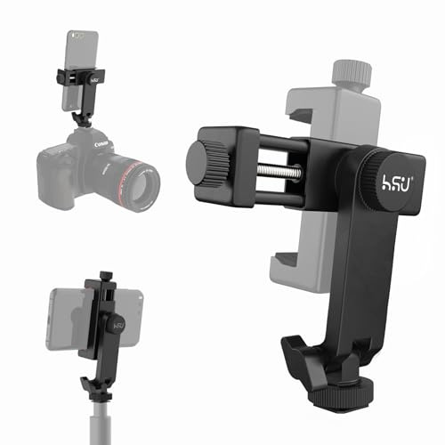HSU Phone Cold Shoe Mount for Camera, 1/4 Smartphone Tripod Mount Clip