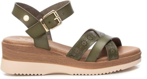 XTI - Sandalen Damen Khaki - Bequeme und vielseitige Schuhe - Casual Mode - Modell 14385103 (Größe 36)
