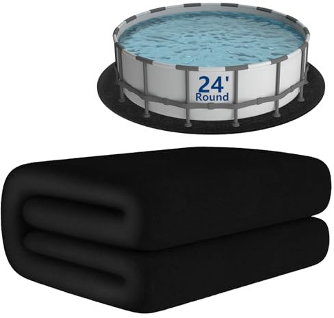 KETNET Tapis de revêtement de piscine pour piscine hors sol ronde – 7,3 m – Tapis de piscine résistant aux perforations prolonge la durée de vie de la piscine ou du jacuzzi – Bâche pour rembourrage