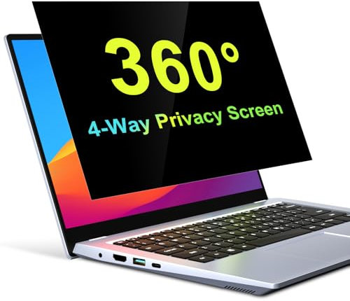 ZOEGAA 360° Filtre de Confidentialité 14 Pouces 16:10,New 2025 Protection Ecran Anti-Espion Anti-Reflet,Laptop Privacy Screen Protector Compatible avec Lenovo/Dell/HP/ASUS/Samsung/Acer/ThinkPad
