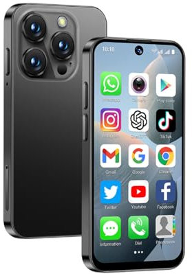 JoyZap Mini Smartphone sans Verrouillage 2GB+16GB, écran 3,88, Batterie 900mAh, Corps Mince, caméra 5MP. Un Excellent Cadeau pour Les Enfants (Noir)