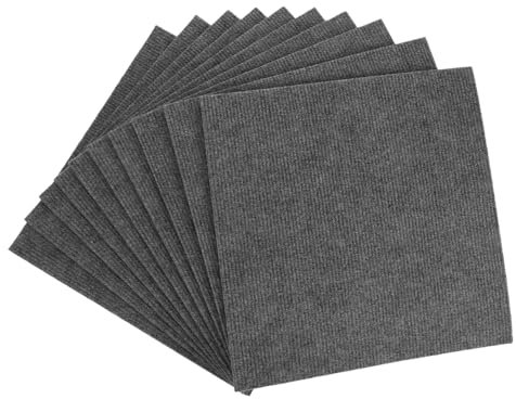 Alipis Waterproof Peel and Stick Carpet Mats 10pcs Non Slip DIY Tiles Carpet Squares for Concrete Floors Office Commercial Exhibition