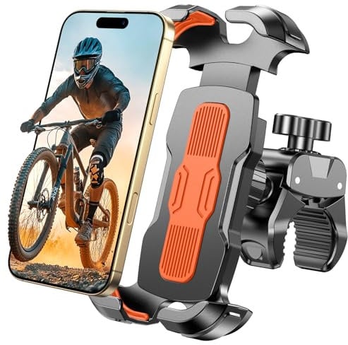 Rolgno Handyhalterung Fahrrad, [Schnell-Auslöse & 360° Drehbar] Handyhalterung Motorrad, Sicherer Schloss Handyhalter Fahrrad, Universaler Bike Phone Holder Fahrradlenker für 4,7-6,9 Handys