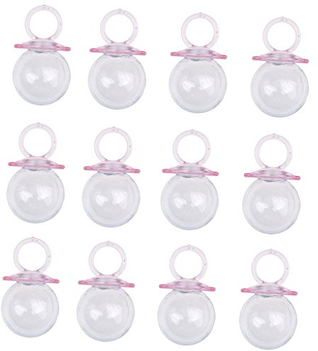 12 befüllbare Schnuller-Form, für Babyparty, Süßigkeiten, Bonbons, Flaschen, Rosa
