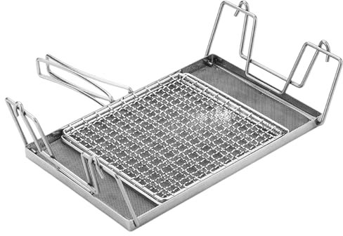 Camping-Toaster, faltbarer tragbarer Edelstahl-Campingkocher-Toaster mit feinem Netz, perfekt zum Wandern, Picknicken und für den Einsatz im Freien