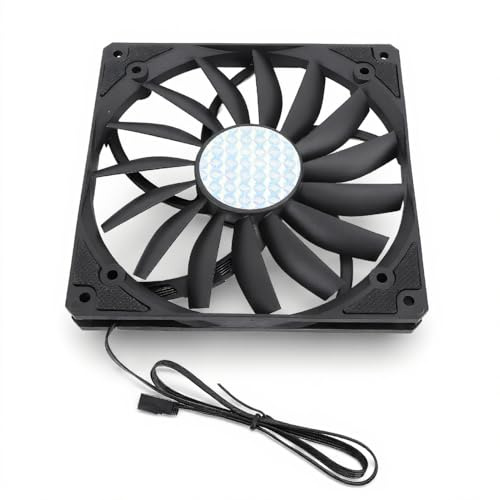 XUMIUZIY PWM Case Fan, 140 Mm 40 Mm Pc Cooling Fan 15v Low Noise 12V Vane/Wing for the Computer (Black)