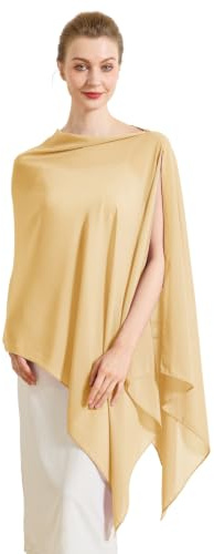 BEAUTELICATE Damen Chiffon Schal Elegant Stola Wrap Poncho Cape Leicht Shrug Tuch für Braut Abendkleid Hochzeit Brautkleid Felistch