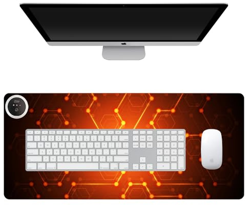 Mineup Beheizte Schreibtischunterlage, 33 x 80cm Mauspad mit Funktion Heizung, Wasserdicht Leder Beheiztes Mauspad mit 3 Heizstufen & 3 Stunden Automatischer Abschaltung für PC/Laptop/Zuhause/Büro