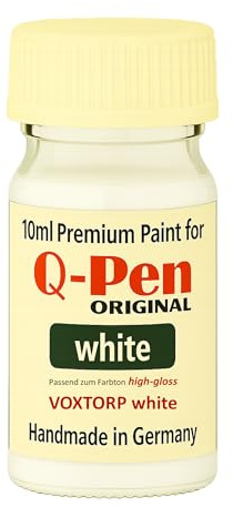 Q-Pen Original VOXTORP weiss Hochglanz - Farbanmutung LACKSTIFT – Premium Möbelretusche – 10 ML – Handmade in Germany
