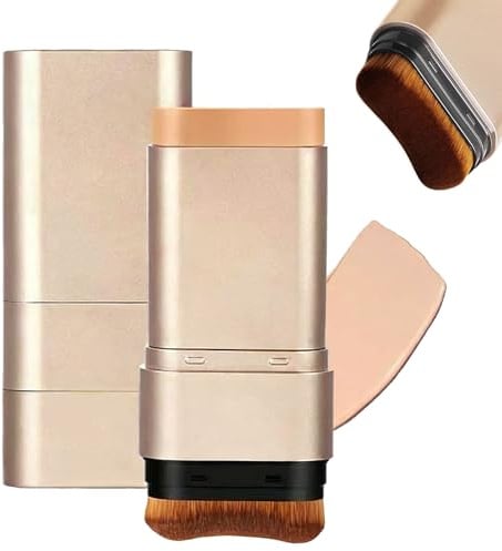 Leuchtender Concealer-Foundation-Stick mit zwei Enden, Foundation-Stick Korean 3 in 1, mit Pinsel, Foundatio𝐧 Stic𝐤, leicht, hellt auf, langanhaltender Stic𝐤 Foundatio𝐧 (Natural)