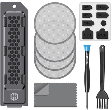GRAUGEAR Staubschutz Set mit Staubfilter, Portabdeckungen für PS5 Slim/Pro | Schützt & reinigt PS5 Konsole, M2 SSD-, USB Port-, und Lüfter Schutz vor Staub, verlängert die Lebensdauer deiner PS5