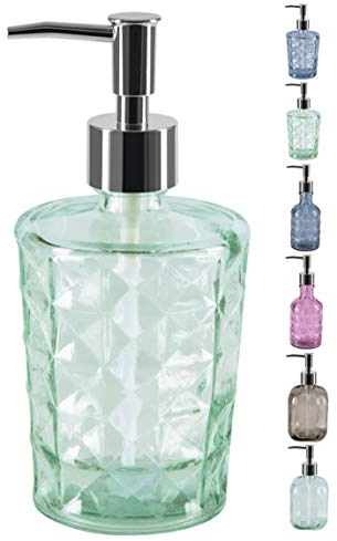 Spirella Seifenspender Carla Glas Flüssigseifen-Spender 400ml Grün