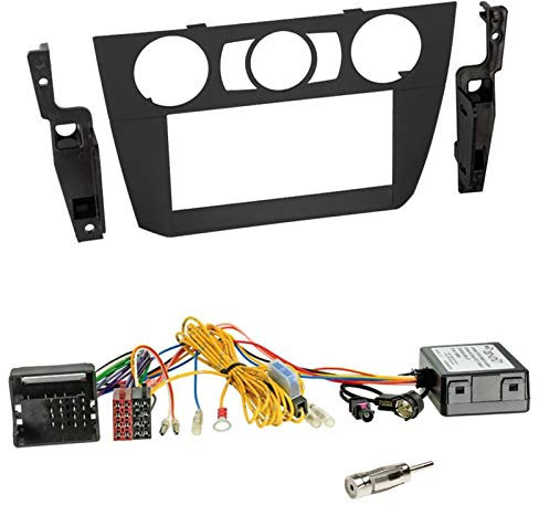 Einbauset: Doppel 2-DIN Blende Radioblende Halterung + CAN Bus Adapter/Interface für BMW 3er E90 E91 E92 E93 2005-2013