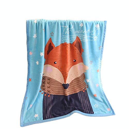 Babydecke, Sehr Weiche Decke für Babys Flanell Kuschlige Decke, Weiche für Babybett/Kinderwagen, Neugeborenes Geschenk,Kinderdecke Sofadecke Nickerchen Decke 100 x140 cm (Fuchs)