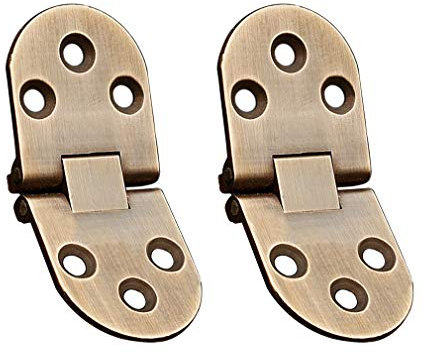 Tiazza 2 bisagras plegables de latón antiguo para máquina de coser, bisagras superiores abatibles, bisagra resistente de 180 grados para muebles plegables (bronce antiguo)