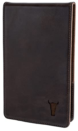 TORRO Golf Scorecard and Yardage Book Holder – Genuine Leather Golf Score Card and Yardage Wallet with Pencil Loop (Dark Brown)