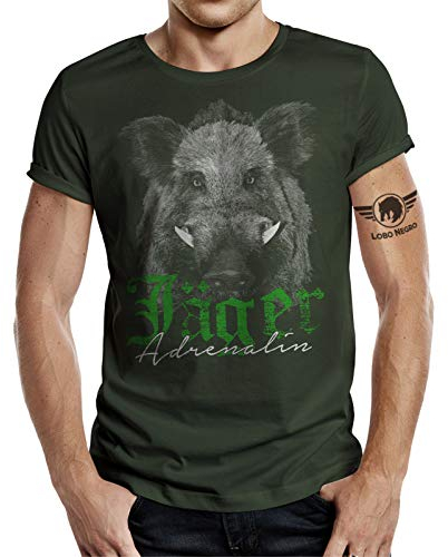 Herren T-Shirt für Jäger auf der Jagd: Adrenalin Wildschwein
