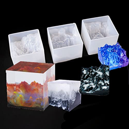 iSuperb 3 Stück Harzformen Berggipfel Gebrochener Gießformen Silikon Formen Resin Molds DIY Micro Landschaft Dekorieren Handwerk