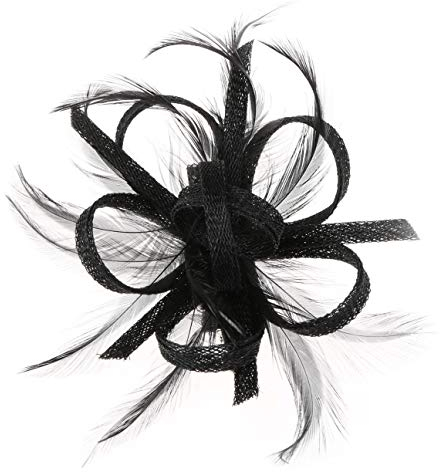 McBURN Clip Fascinator Haarschmuck Kopfschmuck Anlasshut Damen - Made in Italy Sommer Frühling-Sommer - One Size schwarz