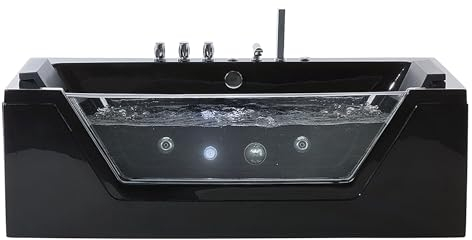 Baignoire Balnéo 150 cm en Acrylique Sanitaire Noir à LED Sous-Marines Samana