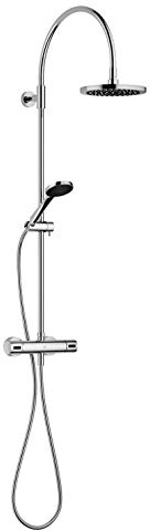 Dornbracht Showerpipe mit Brause-Thermostat, ohne Handbrause, Ausladung Standbrause 420 mm, Farbe: Dark Platinum matt