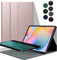 YGoal Teclado Funda para Lenovo Tab P11 Pro, [Teclado Español Ñ] 7 Colors Backlit PU Cuero Funda con Desmontable Wireless Teclado para Lenovo Tab P11 Pro TB-J706F, Rosa Oro