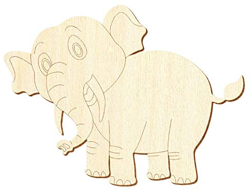 Holz Papa Elefant - Deko Basteln 5-50cm, Pack mit:10 Stück, Breite:10cm breit