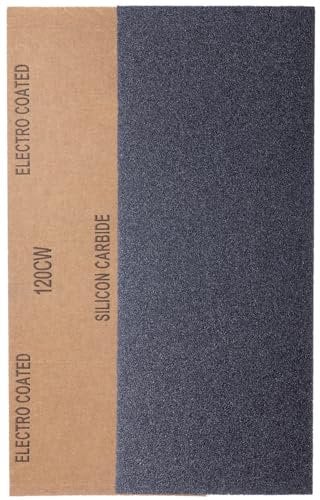 YoiYee 120 Grit Wet & Dry Sandpaper Sheets, 23 x 9.5cm, Fine Abrasive Sand Paper Roll for Wood, Metal, Plastic, Glass, Stone and Wall Sanding, 10 Pack