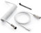 GUNMJO Pro Câble USB C spiralé pour clavier de jeu, câble de clavier mécanique à double manchon avec aviateur en métal amovible, 1,5 m USB-C vers USB-A, blanc