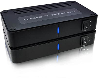 DYNASTY PROAUDIO WSA-5RP - Kit de altavoces traseros inalámbricos con 2 amplificadores integrados de 50 W, 5.2 G/5.8 GHz de doble banda seleccionable, total de 106 canales RF de conmutación automática